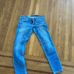 AG the Stevie ankle slim straight leg. Light wash